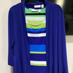 Susan Graver Liquid Knit Cardigan and Tank set - 1X